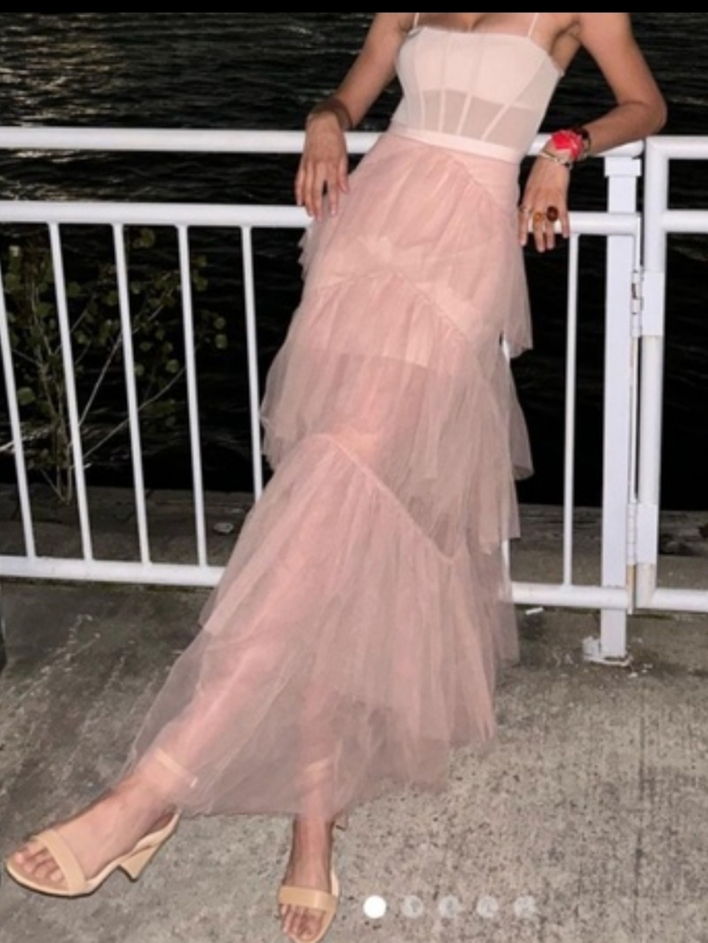 BCBGMAXAZRIA Tiered Tulle Dress